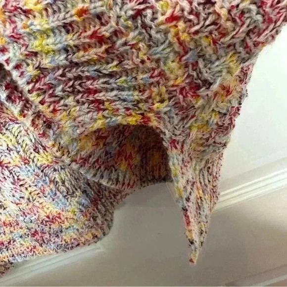 Time And True Cable  Knit Sweater V-Neck White/Multicoloured Size Large - Picture 10 of 16